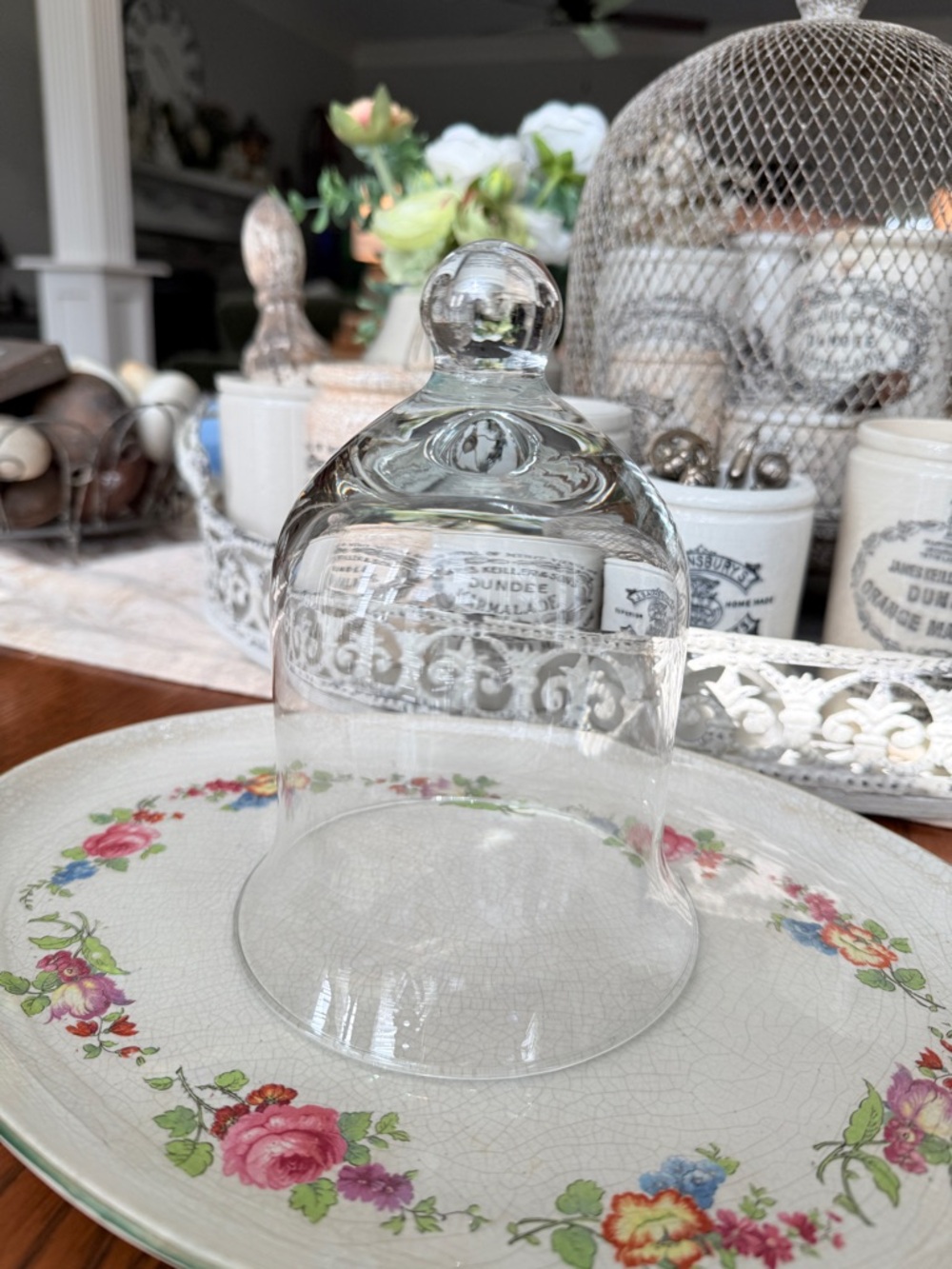 ❤️RESERVED❤️DO NOT BUY!Vintage French Crystal Cloche Bell Jar - Picture 5 of 10